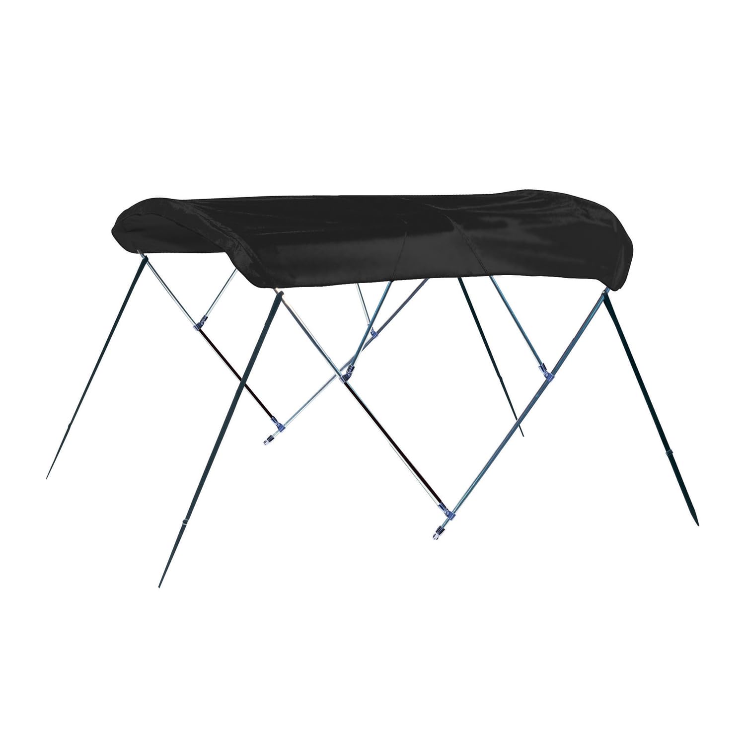 Carver 6'L A5493UB-02 3-Bow Round Tube Bimini Top Kit - 54" H, Fits 91"-96" W, Jet Black