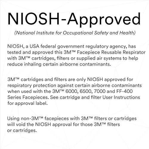 3M Reusable Full Facepiece Respirator 6700, NIOSH, Large Lens, ANSI High Impace Eye Protection, Silicone Face Seal, Four-Point Harness, Comfortable Fit, Painting, Dust, Chemicals, Small