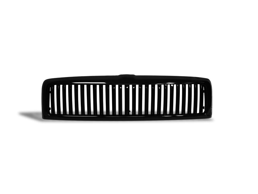 Vertical Front Hood Grille Armordillo USA 7147881 - Gloss Black Fits 1994-2002 Dodge Ram 2500/3500