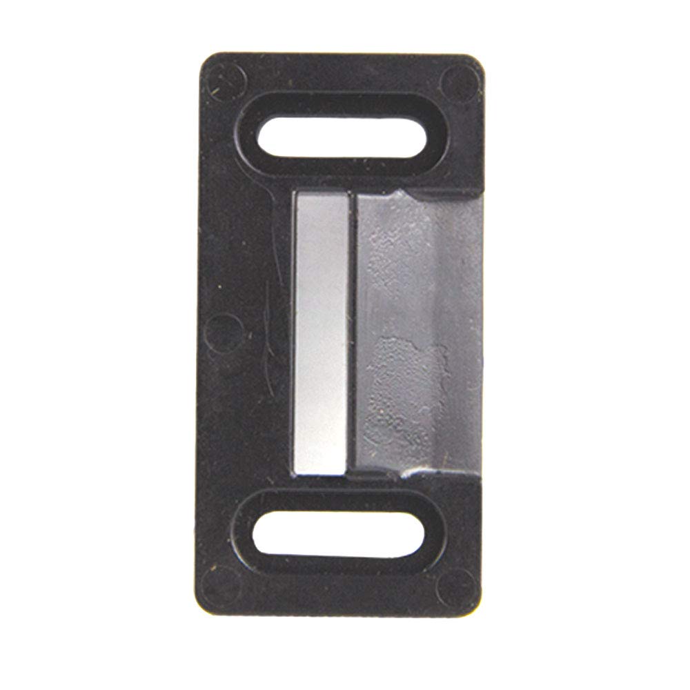 Lippert RV Screen Door Frame Striker, 2.20" x 1.125" Radius Outside Tie Plate Latch, Durable Plastic Construction - 198287, Black