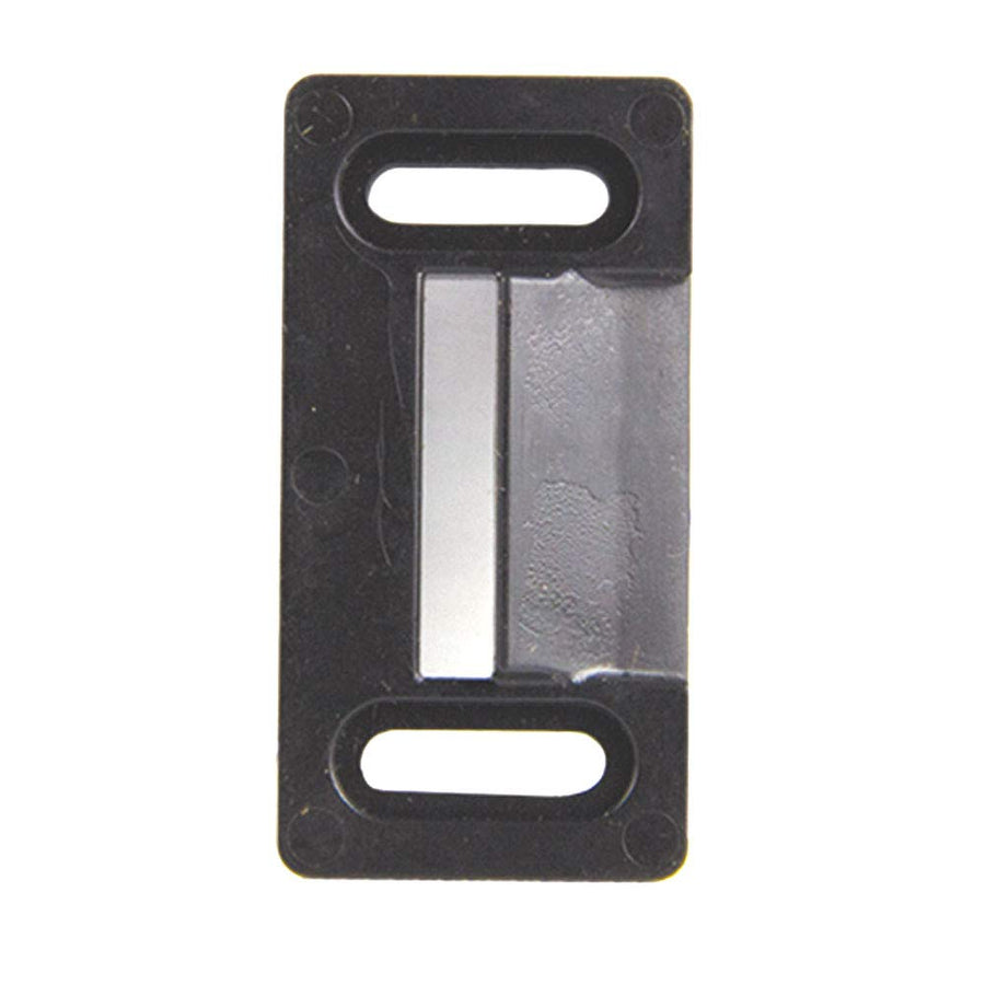 Lippert RV Screen Door Frame Striker, 2.20" x 1.125" Radius Outside Tie Plate Latch, Durable Plastic Construction - 198287, Black
