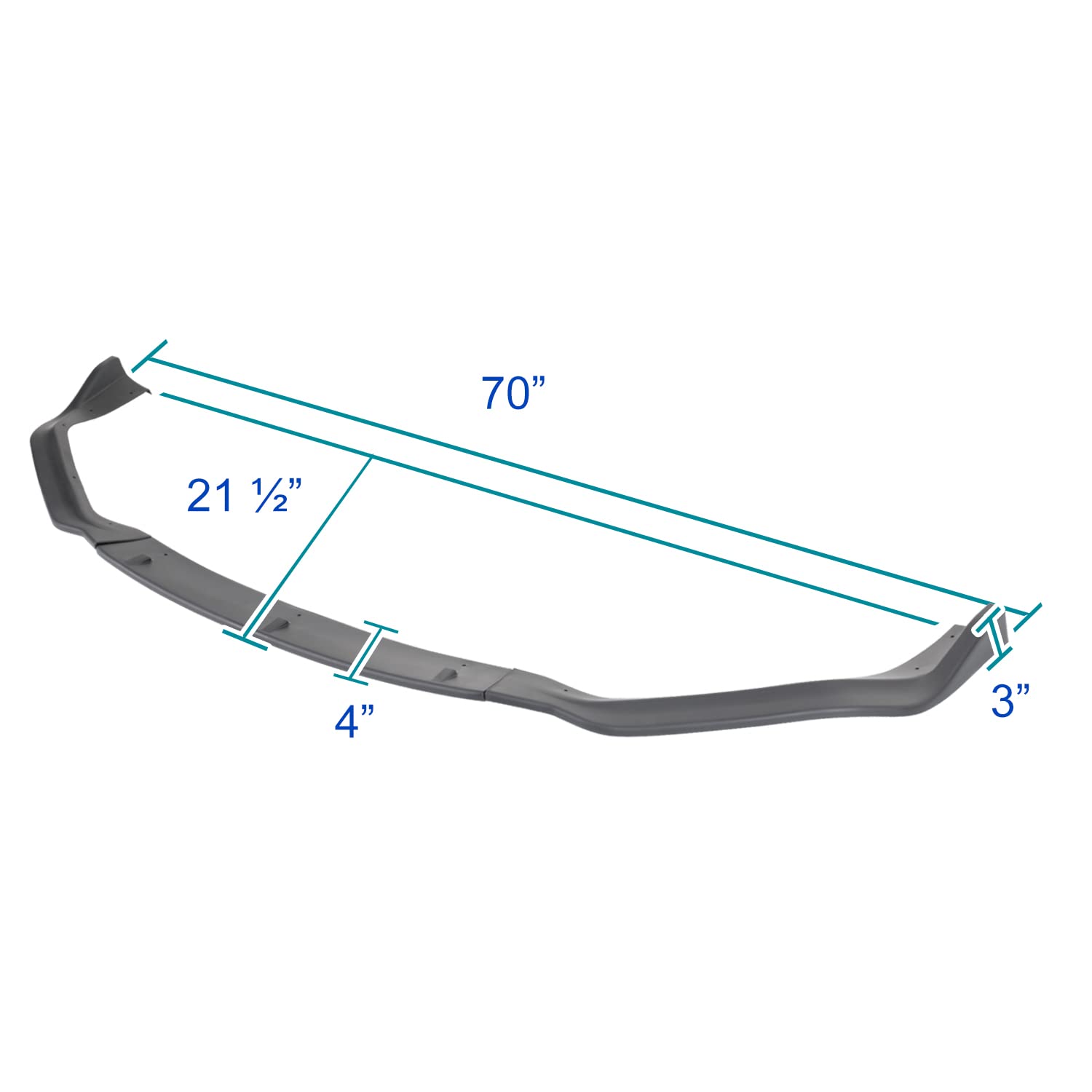 Matte Black Spec-D Tuning Front Bumper Lip Spoiler Splitter 3PC Compatible with 2014-2016 Lexus IS250 F-Sport