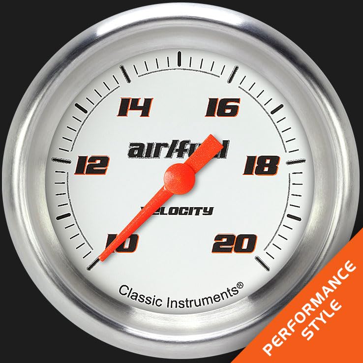 Velocity Classic Instruments VS394WAPF White 2 5/8" Air/Fuel Ratio Gauge Full Sweep