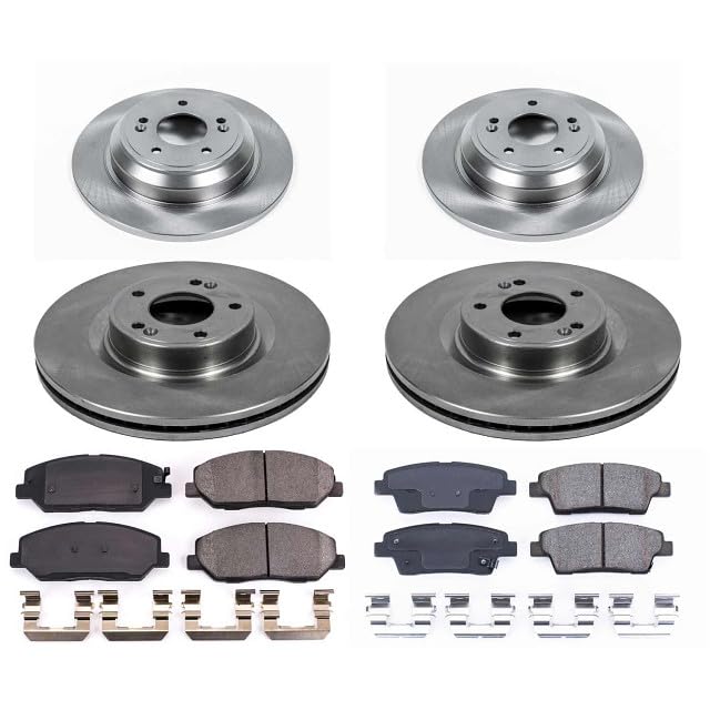 Power Stop KOE5923 Front and Rear Replacement Brake Kit-OE Brake Rotors & Ceramic Brake Pads For Hyundai Genesis 2010-2011 [Model Specific]
