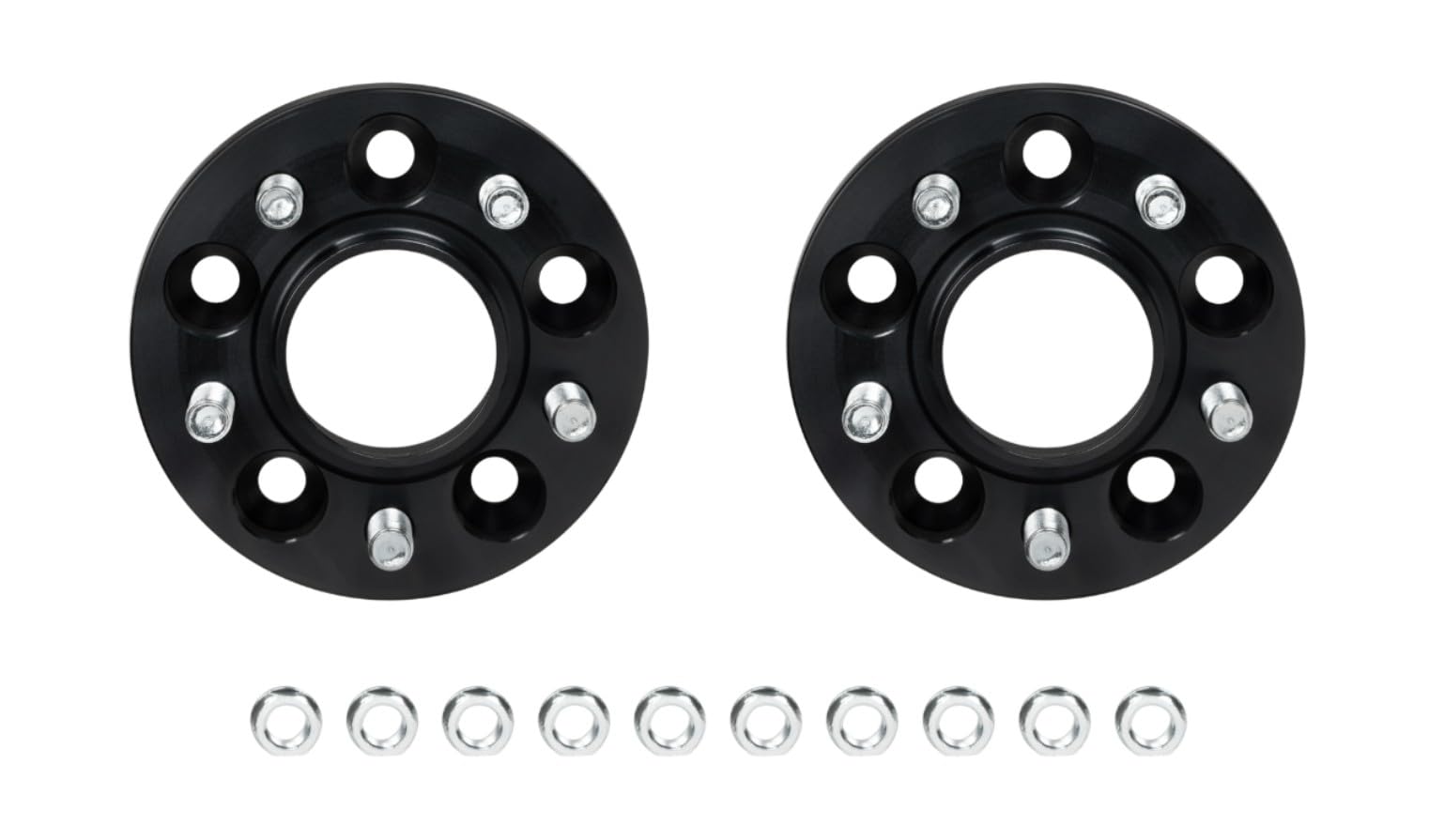Eibach Wheel Spacer, 20 mm Thick, 5 x 114.3 mm Bolt Pattern, Lug Nuts Included, Aluminum, Black Anodized, Compatible with Tesla Model 3 2017-23 / Tesla Model Y 2020-25, Pair