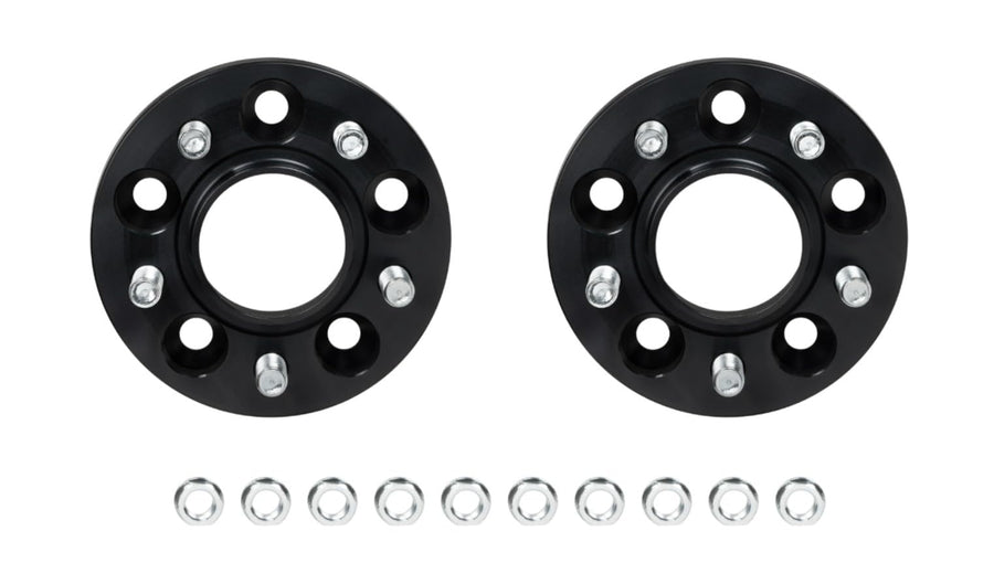 Eibach Wheel Spacer, 20 mm Thick, 5 x 114.3 mm Bolt Pattern, Lug Nuts Included, Aluminum, Black Anodized, Compatible with Tesla Model 3 2017-23 / Tesla Model Y 2020-25, Pair