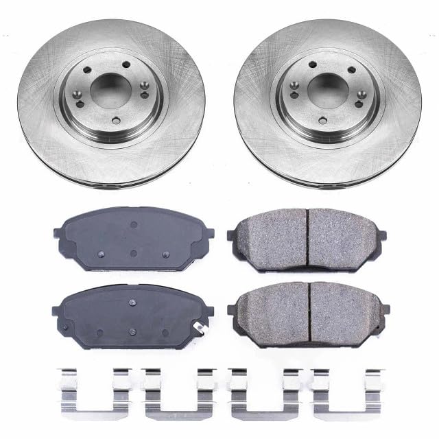 Power Stop KOE5918 Front Replacement Brake Kit-OE Brake Rotors & Ceramic Brake Pads For Hyundai Veracruz 2007-2012 [Model Specific]
