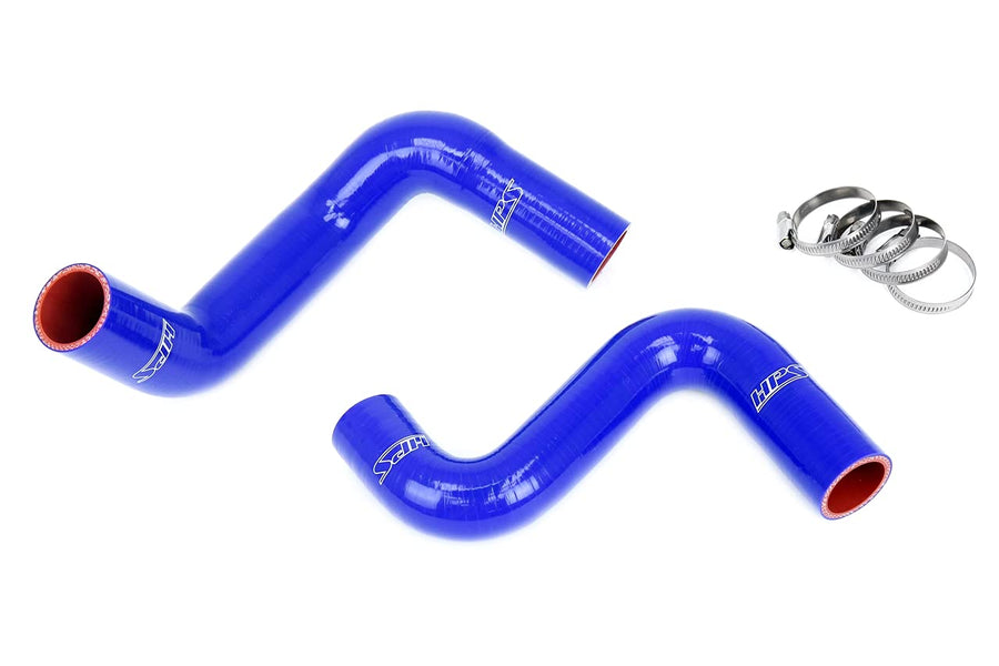 3-ply HPS Blue Reinforced Silicone Radiator Coolant Hose Kit Compatible for 1989-1998 Nissan 240SX with LS Swap (LS1 water pump, 8 o'clock thermostat, KA24DE radiator), 57-2057-BLUE