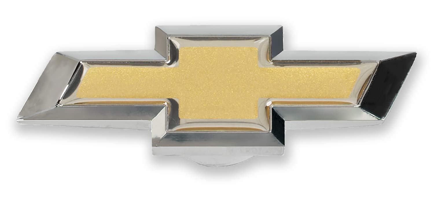 ProForm Air Cleaner Nut, 1/4-20 and 5/16-18 in Thread, Chevy Bowtie, Aluminum, Chrome, Gold Bowtie Logo, Each