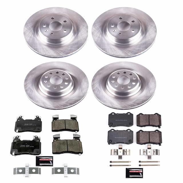 Power Stop KOE6797 Front and Rear Replacement Brake Kit-OE Brake Rotors & Ceramic Brake Pads For Tesla S 2012-2021, Tesla X 2016-2021 [Model Specific]