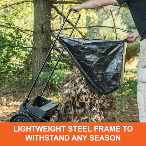 26" Agri-Fab Push Behind Lawn Sweeper, 7 cu. ft Hopper Bag Capacity; Leaf & Grass Catcher, with Adjustable Brush Height