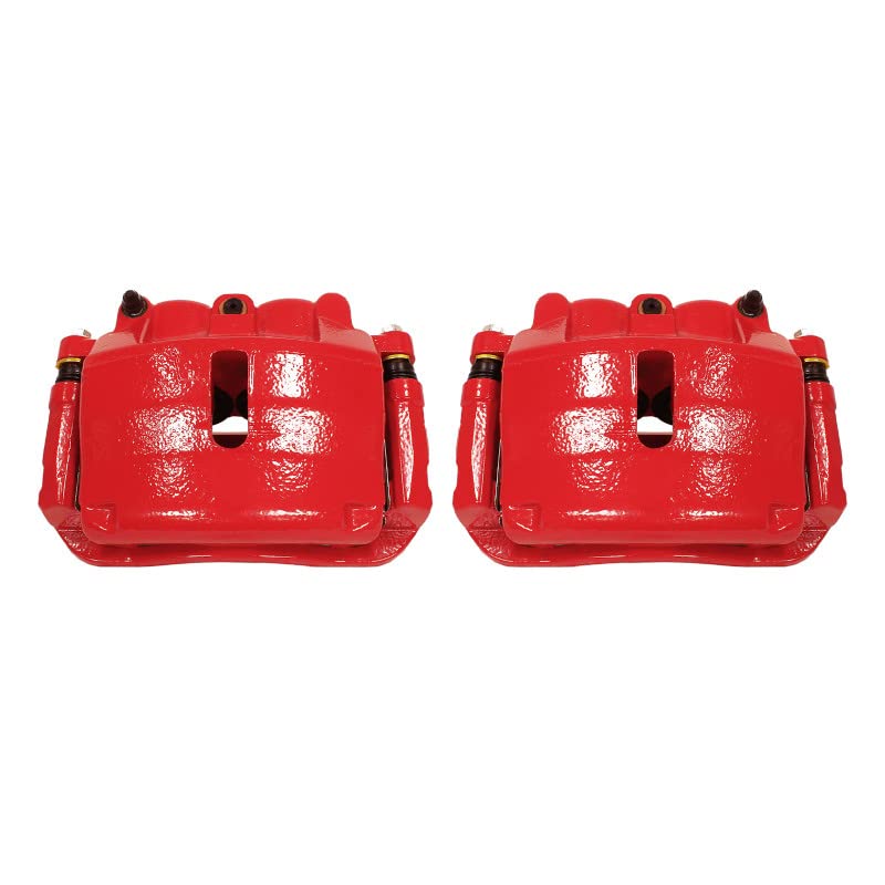Power Stop S4974A Front Pair of High-Temp Red Powder Coated Calipers For Ford F-150 2009 [Model Specific]