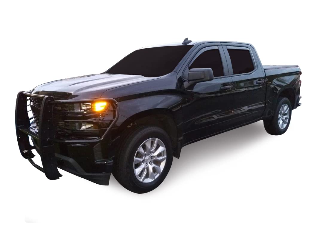 Off Road Black Horse Grille Guard Modular Black Compatible with 2019-2021 Chevrolet Silverado 1500/2022 Chevrolet Silverado 1500 LTD (Excl. 2019 Silverado 1500 LTD)-17GT29MA