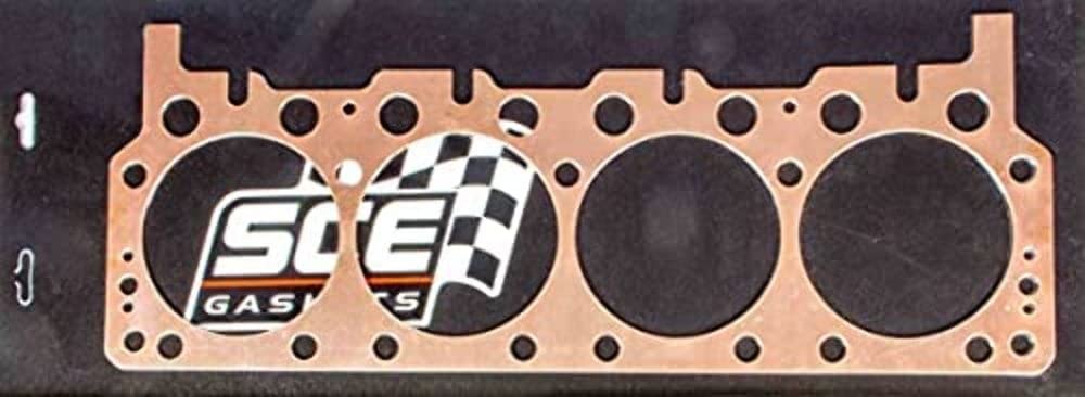 SCE Gaskets Pro Copper Cylinder Head Gasket, 4.470 in Bore, 0.080 in Compression Thickness, Copper, Mopar 426 Hemi, AJPE/BAE Head, Each