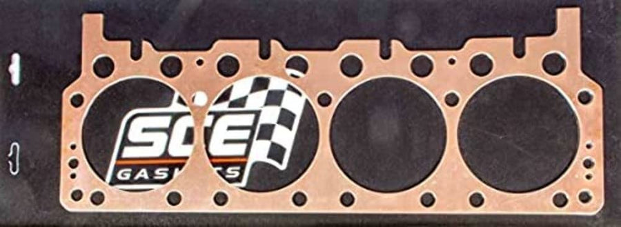 SCE Gaskets Pro Copper Cylinder Head Gasket, 4.470 in Bore, 0.080 in Compression Thickness, Copper, Mopar 426 Hemi, AJPE/BAE Head, Each