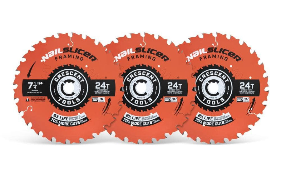 CRESCENT 7-1/4" CRESCENT 24T FRAMING THREE PACK (CSBFR-724-3)