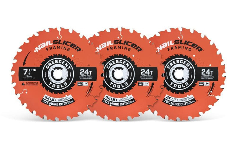 CRESCENT 7-1/4" CRESCENT 24T FRAMING THREE PACK (CSBFR-724-3)