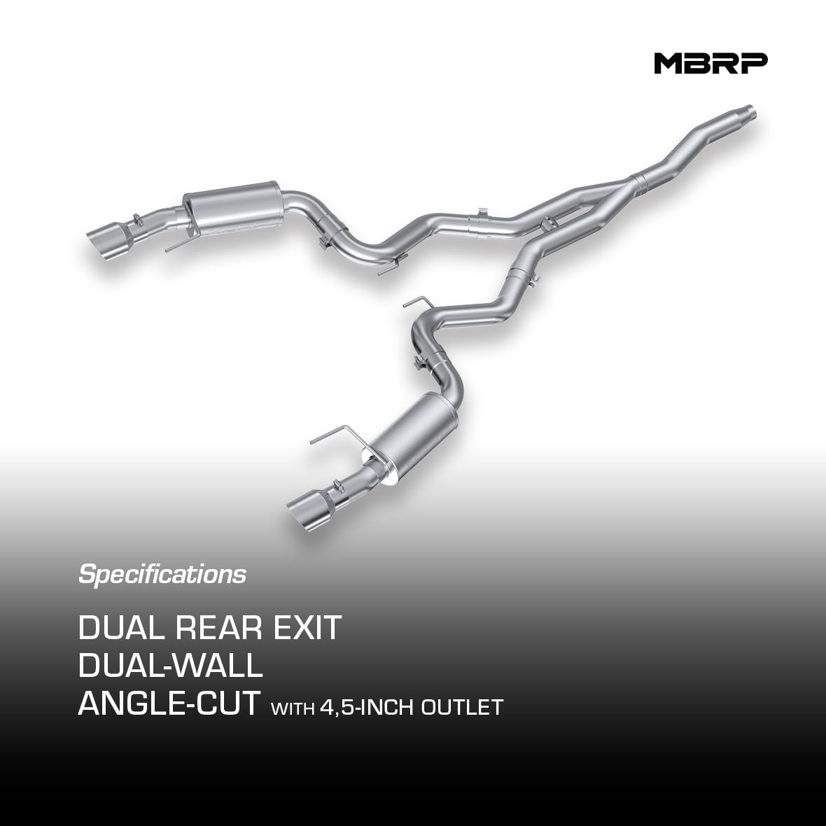3" MBRP Cat Back, Dual Split Rear, Street Version Exhaust System with 4.5" Tips (T409)