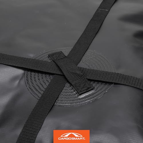 CargoSmart Soft Sided Car Top Cargo Bag, 38”x38”x18” – Adds up to 15 Cubic Feet of Storage – Mounts Easily to Vehicle’s Roof Rack or Roof Top Basket – Heavy-Duty Vinyl, Black