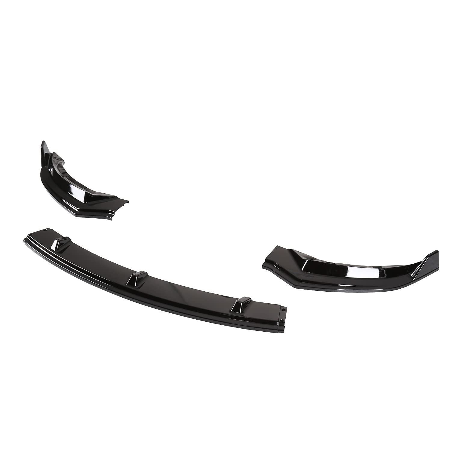 Glossy Black Spec-D Tuning Front Bumper Body Lip Kit Spoiler 3PC Compatible with 2017-2020 Tesla Model 3 Sedan
