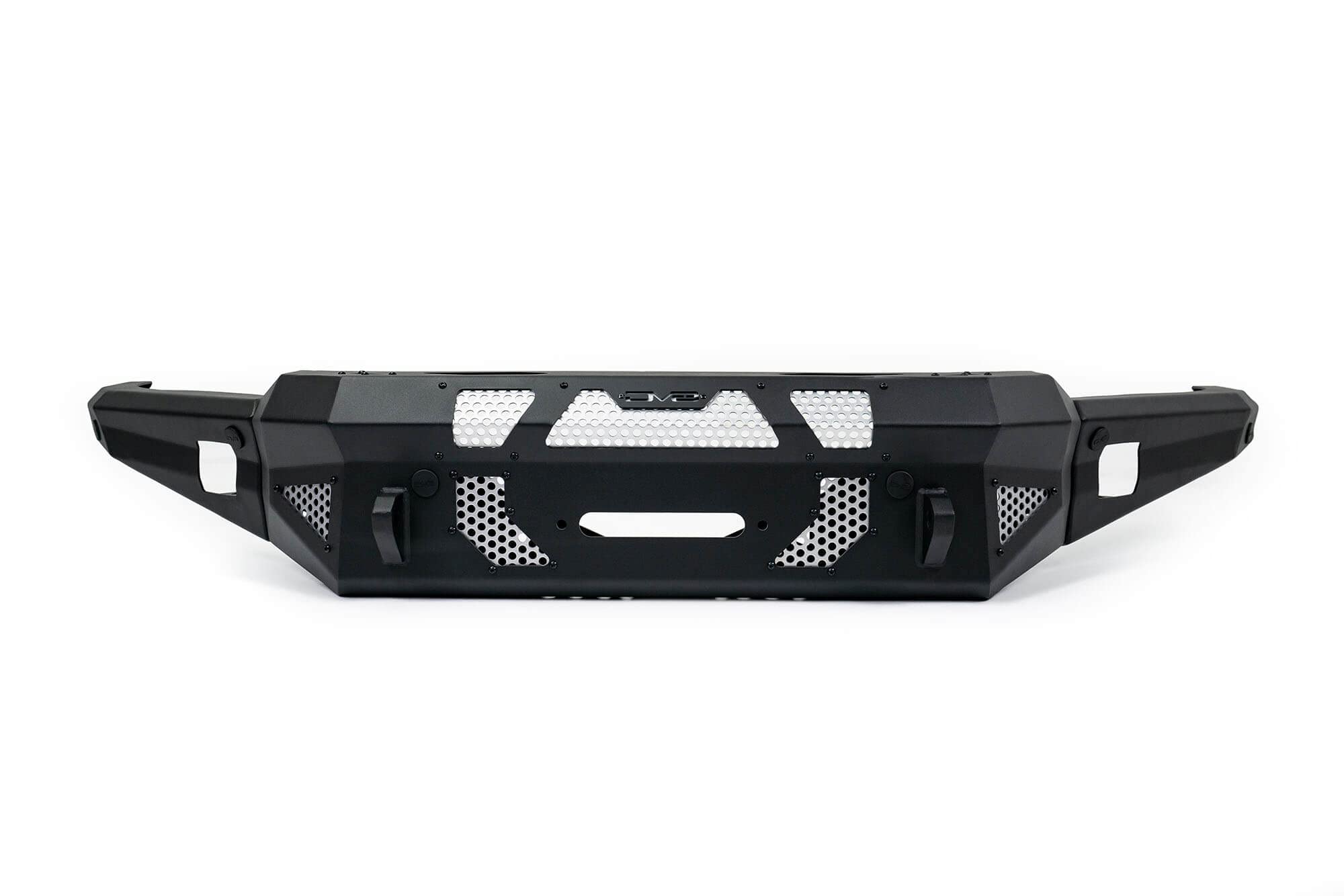 FBFF1-10 | DV8 Offroad | MTO Series Front Bumper for 2021-Current F-150 | 3 Pc Modular Construction | Factory Sensor Compliant | Integrated Winch Mount | Strategic Airflow Cutouts | LED Light Mounts