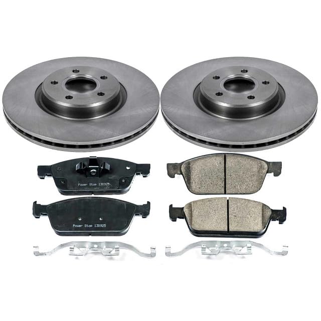Power Stop Autospecialty KOE6349 Front Replacement Brake Kit-OE Brake Rotors & Ceramic Brake Pads For Ford Escape 2013-2017, Ford Transit Connect 2014-2018 [Model Specific]