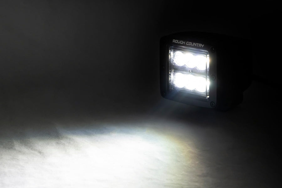 Black Series Rough Country 2" Square CREE Cube LED Lights | Flood - 70133BL