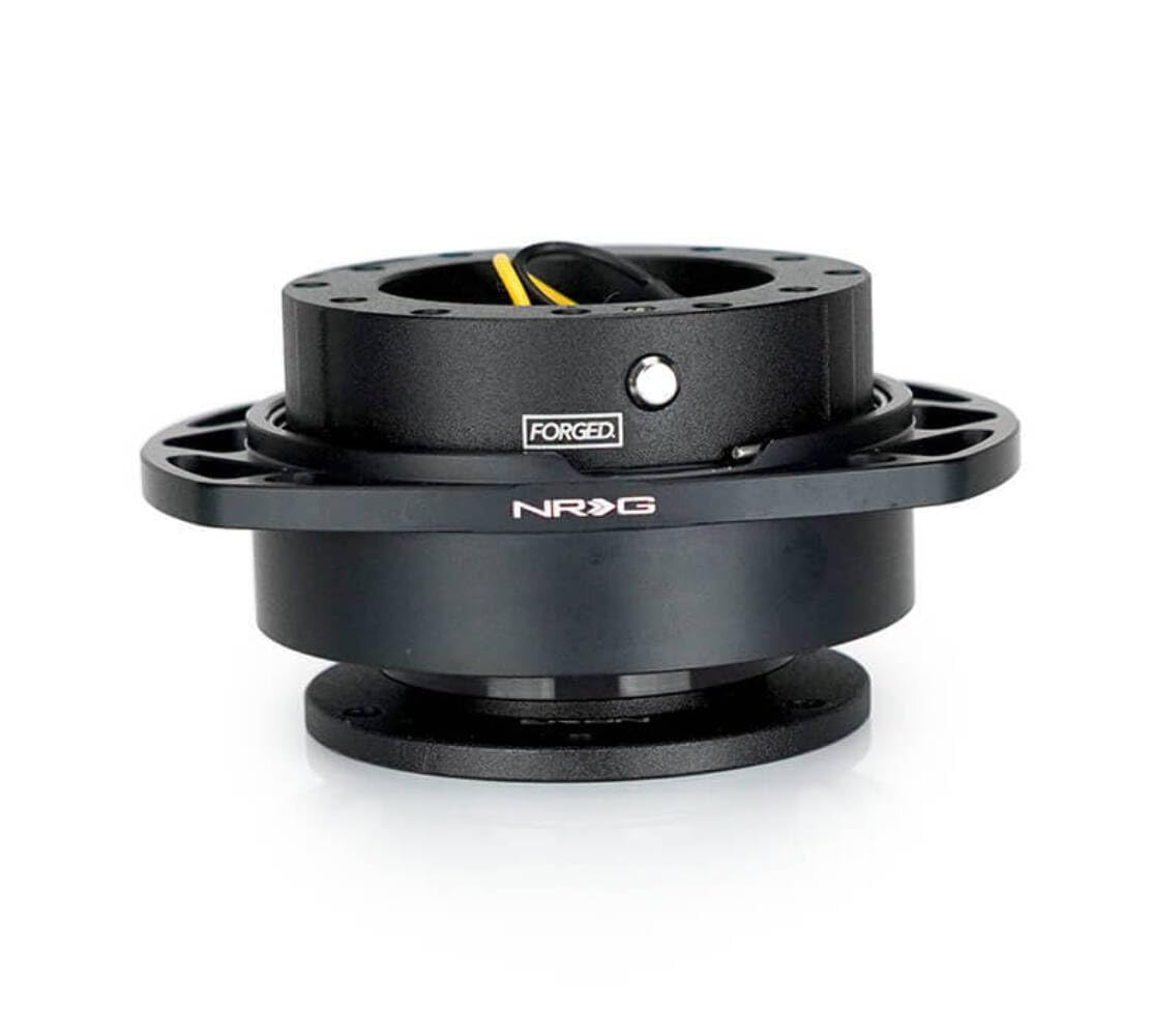NRG Innovations Gen 2.0 NRG-SRK-257BK-BK Steering Wheel Quick Release Kit Adapter, Black Body/Black Cutout Ring, 6x70mm & 6x74mm Bolt Pattern