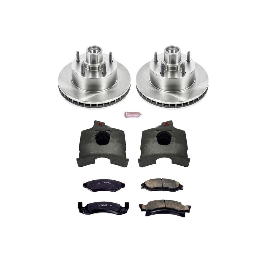 Power Stop KCOE2578 Replacement Autospeciality Front Caliper Kit- OE Rotors, Ceramic Brake Pads, Calipers For Ford E-150 Econol, Ford E-150 Econoline Club Wa, Ford F [Model Specific]