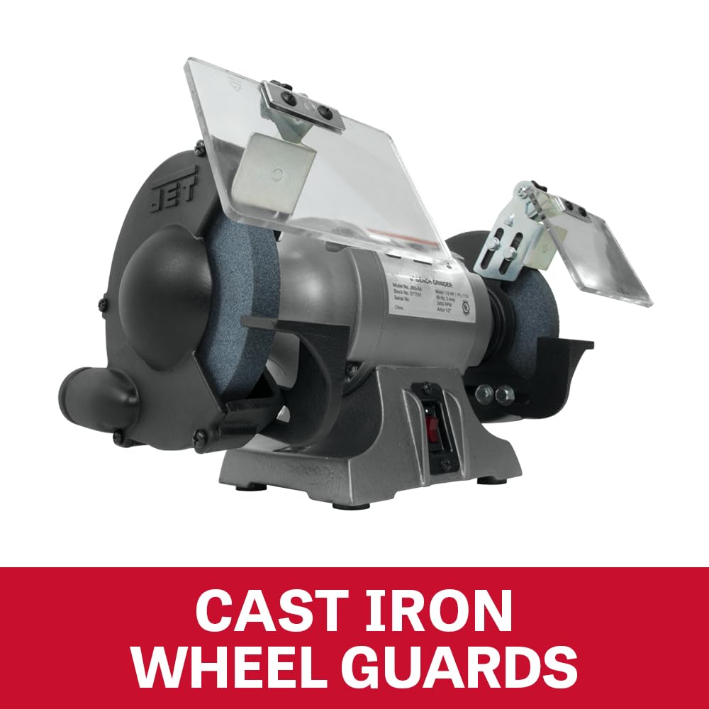 JET 6-Inch Grinder Bench, 3450 RPM, 1/4 HP, 115V 1Ph (Model JBG-6)