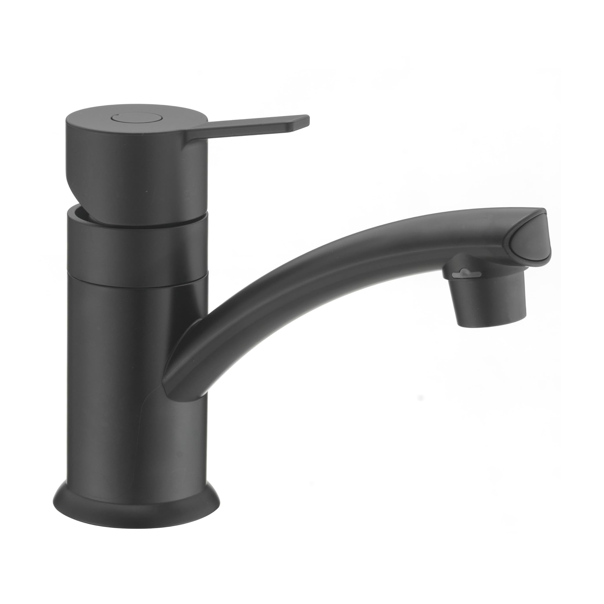 Dura Faucet RV Streamline (DF-PL200M-MB) Single Lever Lavatory Faucet – Matte Black, 1-Hole Centerset Sink Faucet with Deck Plate, Leak-Free Ceramic Cartridge, Lead-Free, Easy Installation