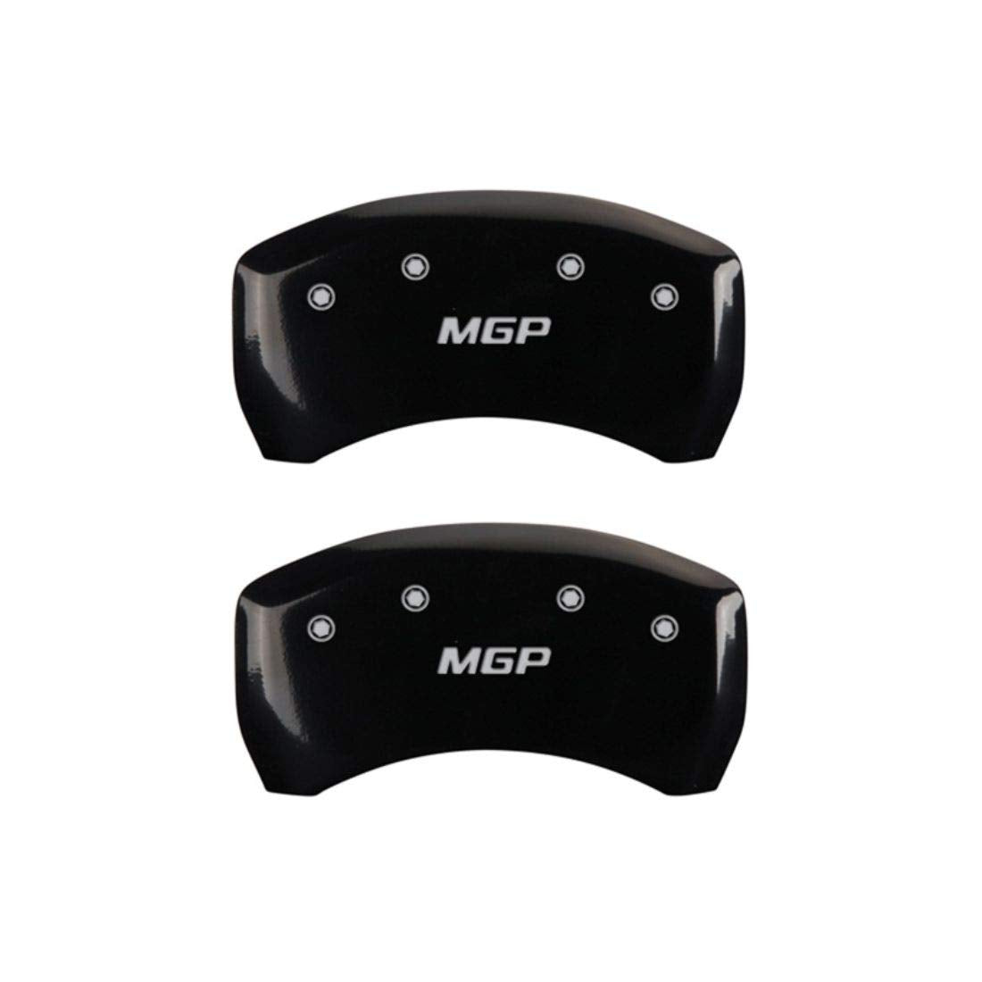 Black MGP Caliper Covers 10010RMGPBK Engraved with Silver Brake Covers (Set of 2)