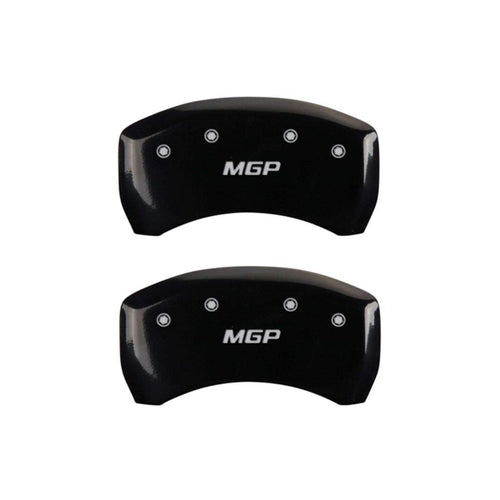 Black MGP Caliper Covers 10010RMGPBK Engraved with Silver Brake Covers (Set of 2)