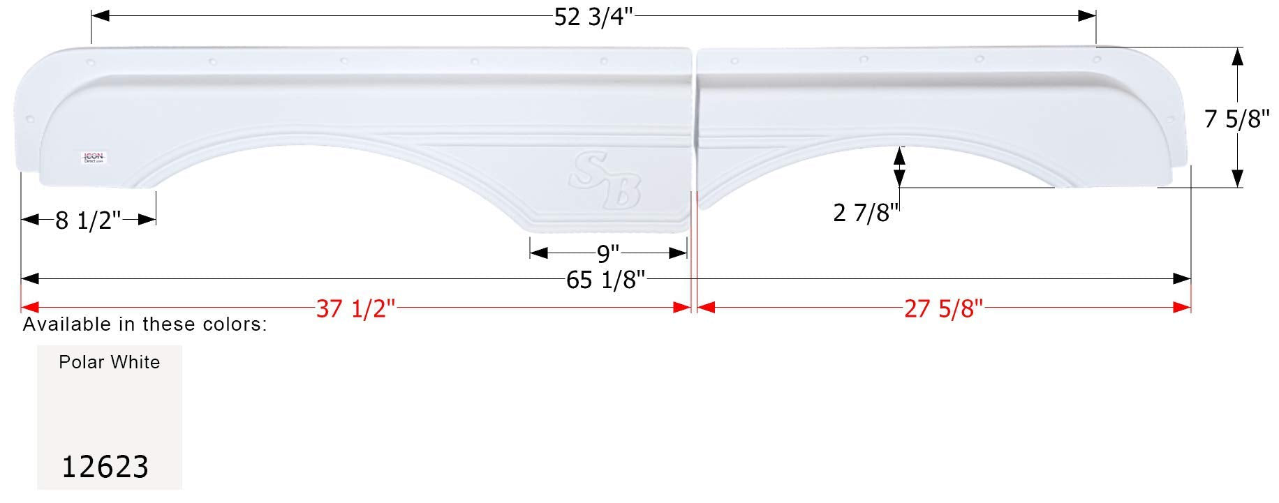 Fender Skirt ICON, Tandem, Sunnybrook, FS2623, Polar White
