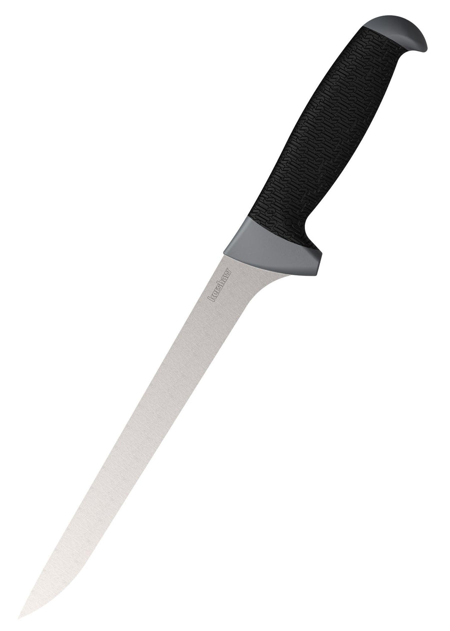 Kershaw 7.5 Inch Narrow Fillet Knife, Black, Fixed Stainless Steel Blade, Trailing Point Blade Tip, Includes Blade Protector, Fishing Fillet Knife for Small Salt and Fresh Water Fish