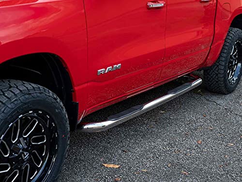 3" Ionic Stainless Nerf Bars (fits) 2019-Up Dodge Ram 1500 Quad Cab Only Side Steps (223807)