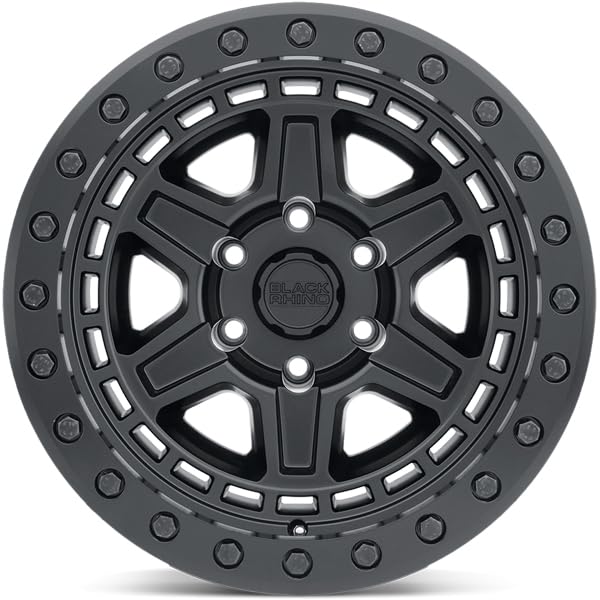 PRIMM Black Rhino Hard Alloys 17X9, 5X5.0, 4.29, -18mm MATTE BLACK W/ BRASS BOLTS - 1790PRM-85127M71