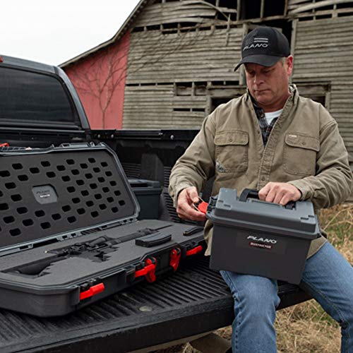 Plano Rustrictor PLA1613R Gun Case Large Grey Black w/Tray
