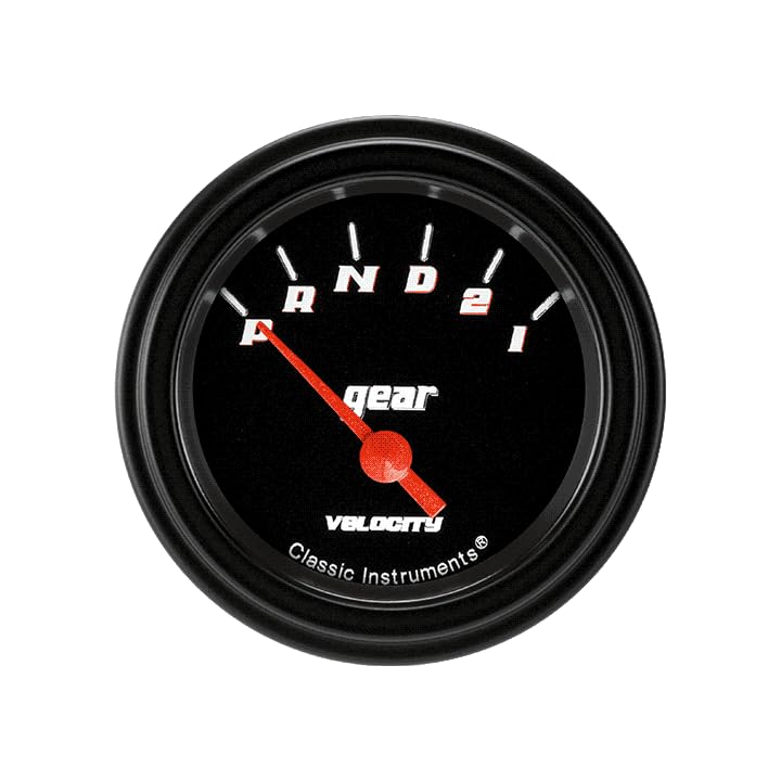 Velocity Classic Instruments Black VS07BBLF 2-1/8" Gear Selector Gauge No OD