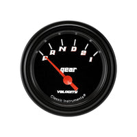 Velocity Classic Instruments Black VS07BBLF 2-1/8" Gear Selector Gauge No OD