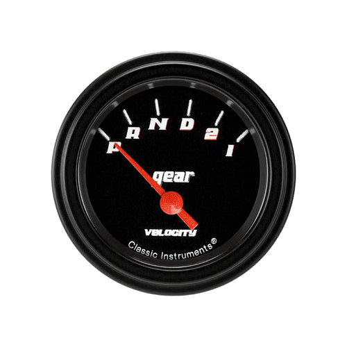 Velocity Classic Instruments Black VS07BBLF 2-1/8" Gear Selector Gauge No OD