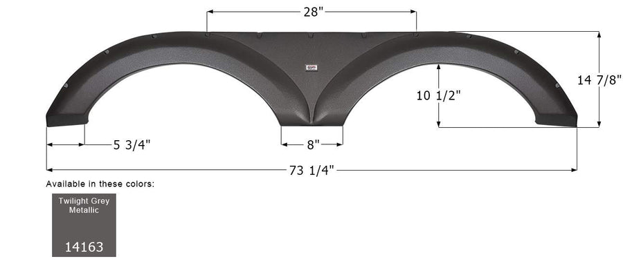 Fender Skirt ICON, Tandem, Forest River, FS4163, Twilight Grey Met