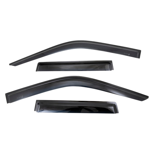 TrailFX Acrylic Rainguards Low Profile Fits 2022-2025 Toyota Tundra Tape-On Smoke Window Vents Double Cab Outside Channel Mount Set of 4 Rain Guard Window Vents TrailFX 4704H