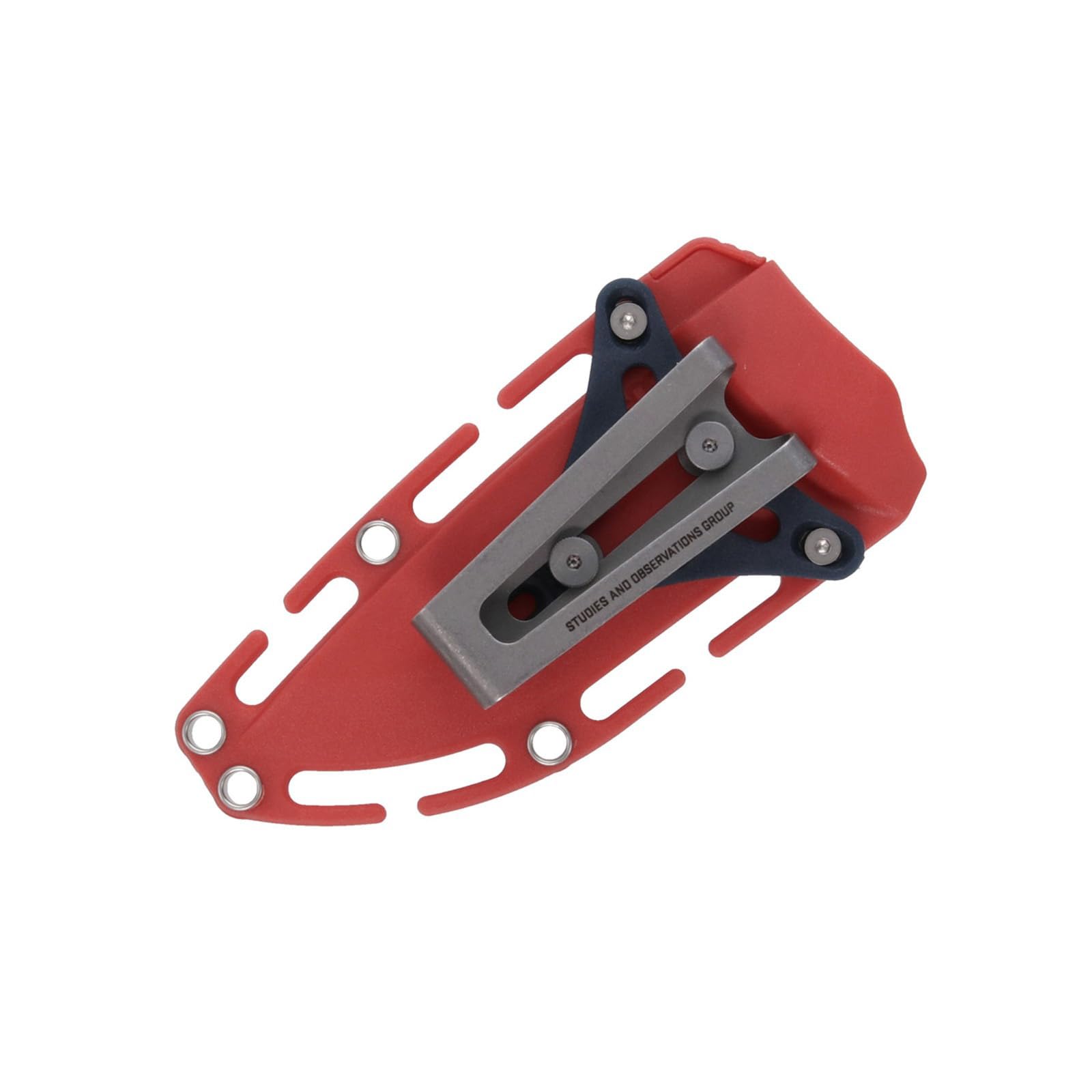 SOG Aegis FX Outdoor Survival Fixed Blade Knife | CRYO 4116 Krupps Steel | GRN Rubber Handle | UMS Sheath, Rescue Red/Indigo