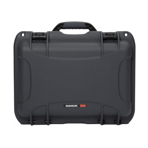Medium Nanuk 918 Waterproof Hard Case with Foam Insert 16.9" x 12.9" x 9.3" - Graphite (918-1007)