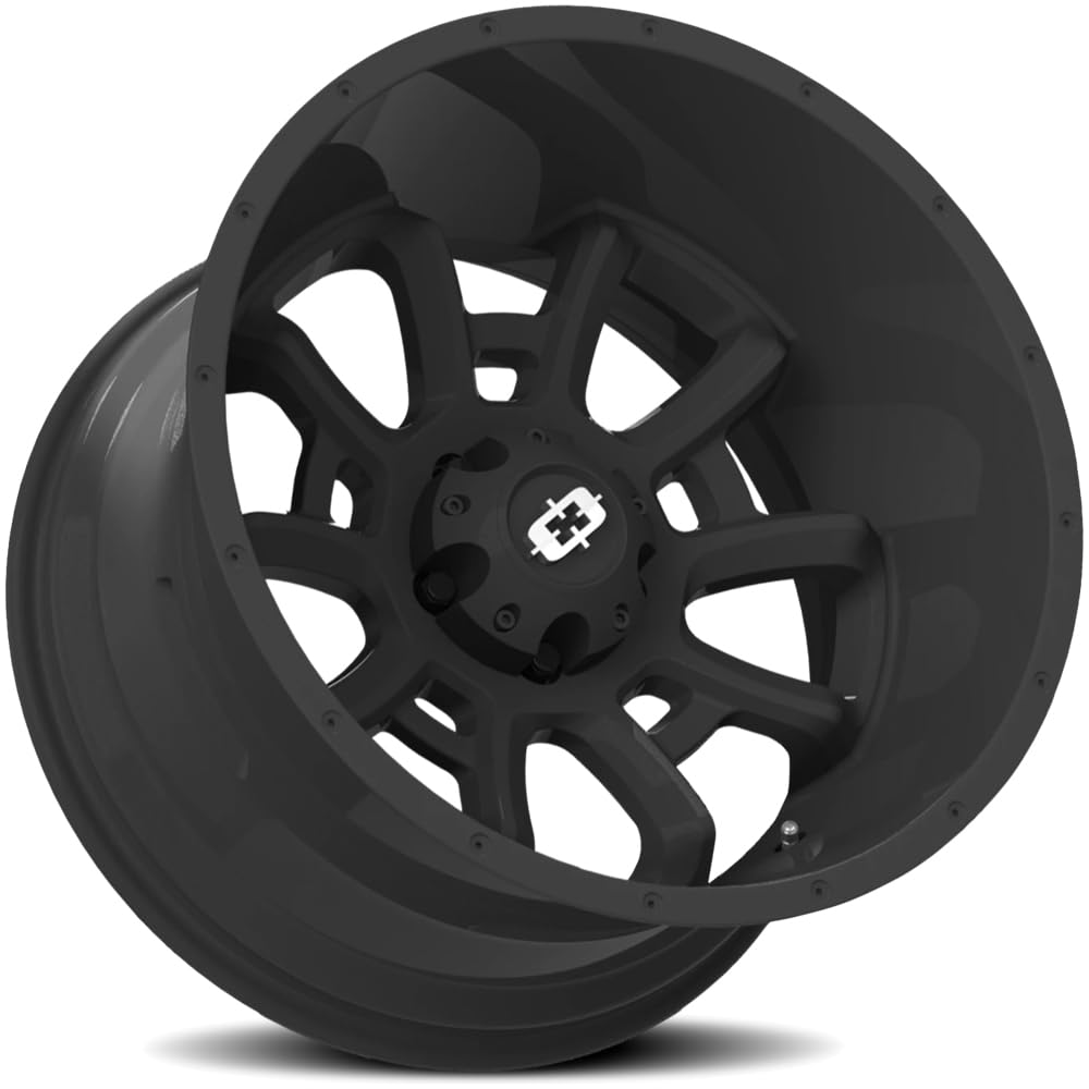20x9 Vision Bomb 5x5.5" +12mm Satin Black Wheel Rim 20" Inch