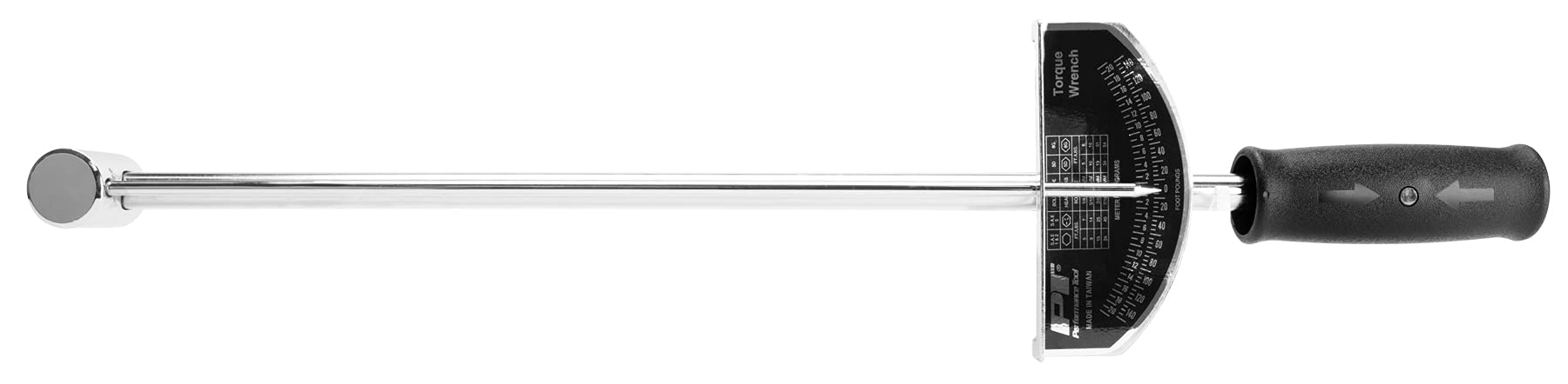 W3001C Performance Tool 1/2-Inch Beam Style Torque Wrench (0-150 ft/lb) With Clockwise or Counterclockwise Capabilities