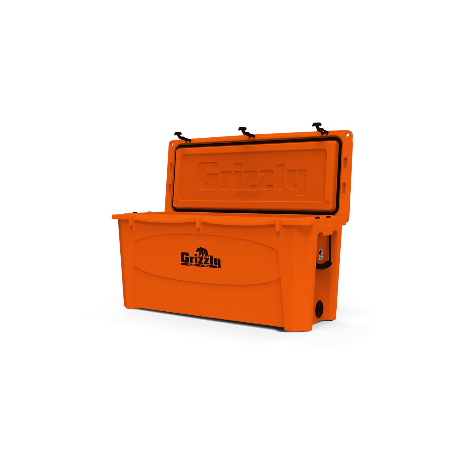 165 Cooler Grizzly | 165 qt Ice Chest Durable Rotomolded Insulated | Made in USA | Warranty for Life | for Beach Boat Camping Fishing Hunting | G165 | Orange