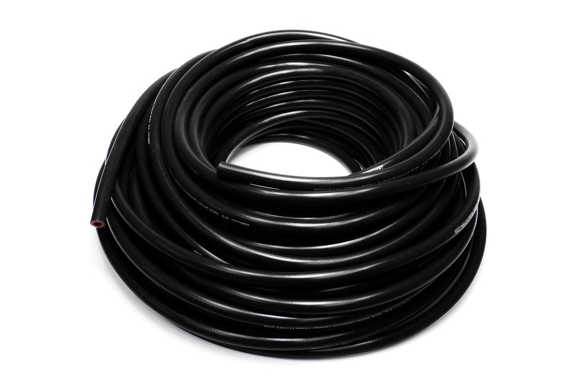 HTHH-087-BLKx100 HPS Silicone High Temperature Reinforced Heater Hose, 200 PSI Maximum Pressure, 100' Length, 7/8" ID, Black