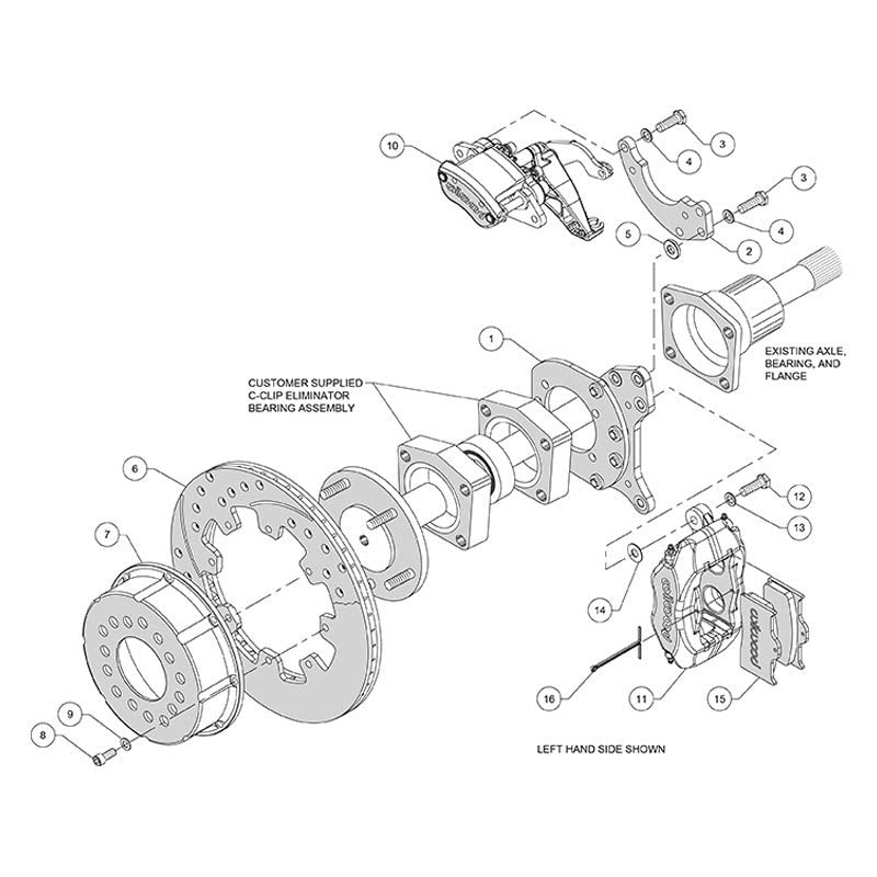 P/S FDLI Rear Kit,w/MC4 P-Brake, Red